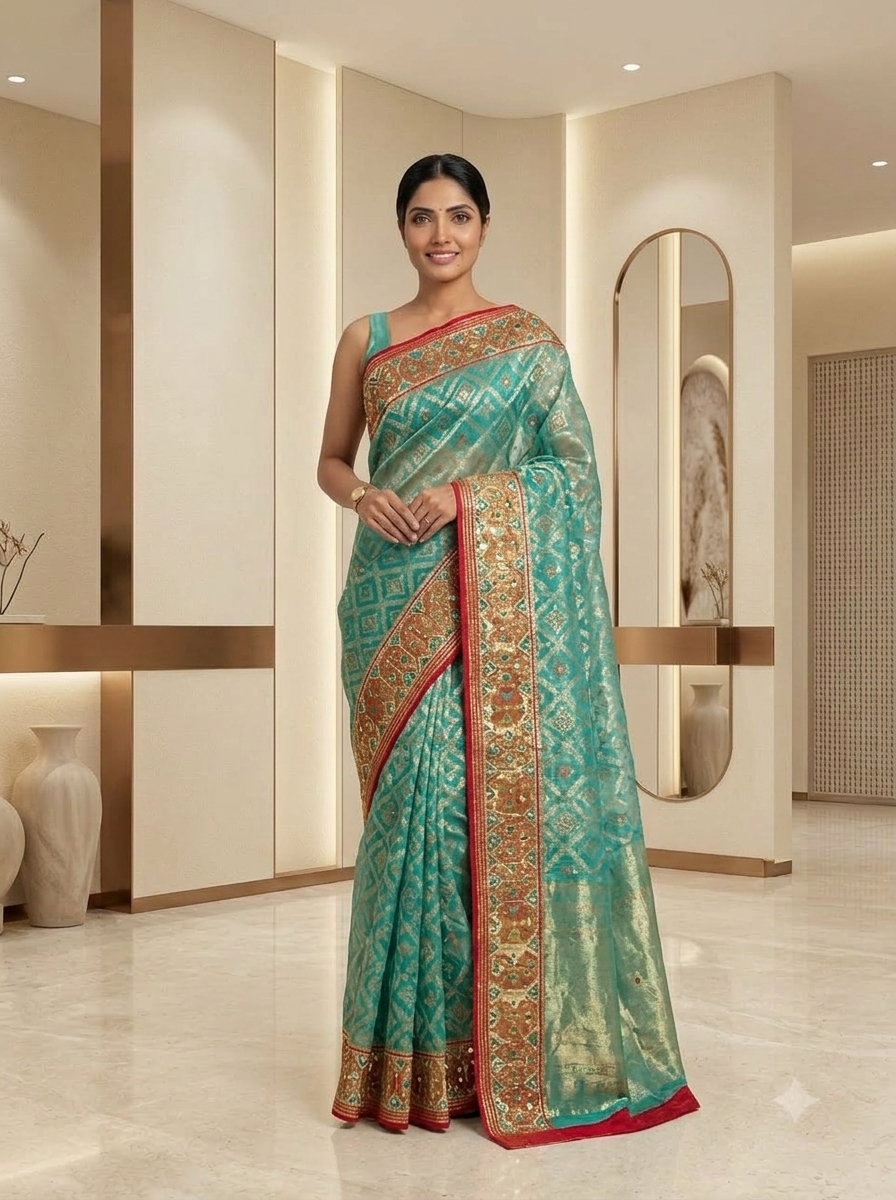 Turmeric Mustard Solid Tissue Silk Zari Saree